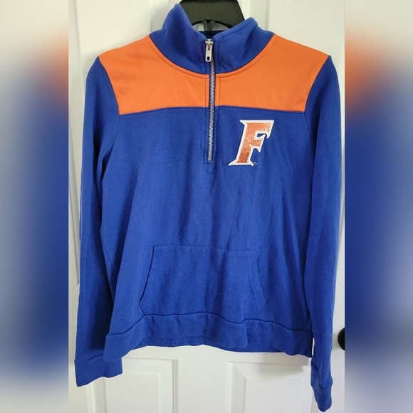 PINK Victoria's Secret Collegiate Florida Gators 1/4 Zip Sequin Pullover Size S - Picture 1 of 6
